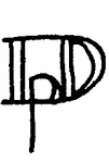 Indiscernible: monogram (Read as: DP, PD)