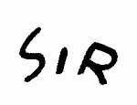 Indiscernible: monogram, alternative name or excluded surname (Read as: SIR)