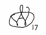 Indiscernible: monogram, symbol or oriental (Read as: AW, WA)