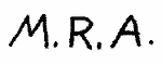 Indiscernible: monogram (Read as: MRA)