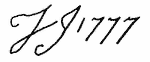 Indiscernible: monogram (Read as: TJ, JJ, FJ, TG)