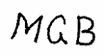 Indiscernible: monogram (Read as: MGB)