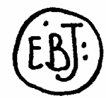 Indiscernible: monogram (Read as: EBJ)