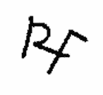 Indiscernible: monogram (Read as: ARF, RF)