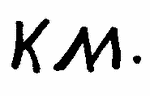 Indiscernible: monogram (Read as: KM)
