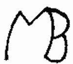Indiscernible: monogram (Read as: MB)