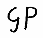 Indiscernible: monogram (Read as: GP)