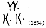 Indiscernible: monogram (Read as: WKK, KWK, VVKK)
