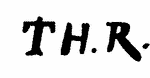Indiscernible: monogram (Read as: THR)