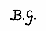 Indiscernible: monogram (Read as: BG)