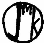 Indiscernible: monogram (Read as: JMK)