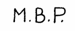 Indiscernible: monogram (Read as: MBP)