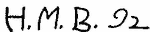 Indiscernible: monogram (Read as: HMB)