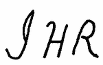 Indiscernible: monogram (Read as: JHR)