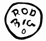 Indiscernible: monogram, alternative name or excluded surname, symbol or oriental (Read as: ROD BIG;)