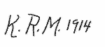 Indiscernible: monogram (Read as: KRM)