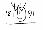 Indiscernible: monogram, symbol or oriental (Read as: WHH, WKK, KKW, W)