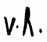 Indiscernible: monogram (Read as: VR, VH)