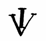 Indiscernible: monogram, symbol or oriental (Read as: FV, IV, VI)