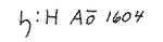 Indiscernible: monogram, illegible (Read as: S H A O, HHAO)