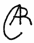 Indiscernible: monogram (Read as: CAR, AR)