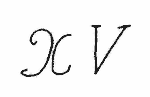 Indiscernible: monogram (Read as: XV, HV)