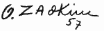 Indiscernible: illegible (Read as: O. ZADKINE)