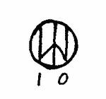 Indiscernible: monogram, symbol or oriental (Read as: W, WI)