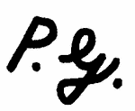 Indiscernible: monogram, alternative name or excluded surname (Read as: PG, PEY, PY)