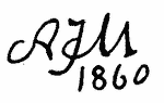 Indiscernible: monogram, illegible (Read as: AFM, AJM)