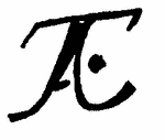 Indiscernible: monogram, symbol or oriental (Read as: TAC, TC, AC, JAC)