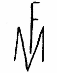 Indiscernible: monogram (Read as: FM, MF)