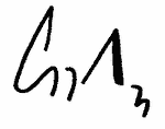 Indiscernible: monogram, illegible (Read as: GA, CA)