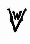 Indiscernible: monogram (Read as: VW, WV, W)