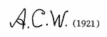 Indiscernible: monogram (Read as: ACW)