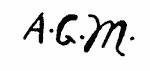 Indiscernible: monogram (Read as: AGM)
