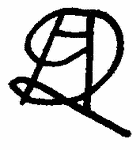 Indiscernible: monogram, symbol or oriental (Read as: A, AQ, QA, AD, D)