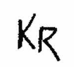 Indiscernible: monogram (Read as: KR)