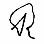 Indiscernible: monogram (Read as: R, AR)