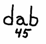 Indiscernible: monogram (Read as: DAB)