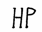 Indiscernible: monogram (Read as: HP)