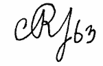 Indiscernible: monogram, illegible (Read as: CRJ, CRF)