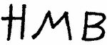 Indiscernible: monogram (Read as: HMB)