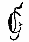 Indiscernible: monogram, symbol or oriental (Read as: FG, GF, G, CJ)