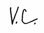 Indiscernible: monogram (Read as: VC)