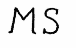 Indiscernible: monogram (Read as: MS)
