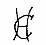 Indiscernible: monogram, symbol or oriental (Read as: HC, CH)