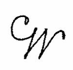 Indiscernible: monogram (Read as: CW, W)