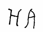 Indiscernible: monogram (Read as: HA)