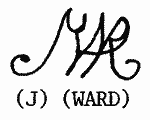 Indiscernible: monogram, illegible (Read as: JWARD, JWR)